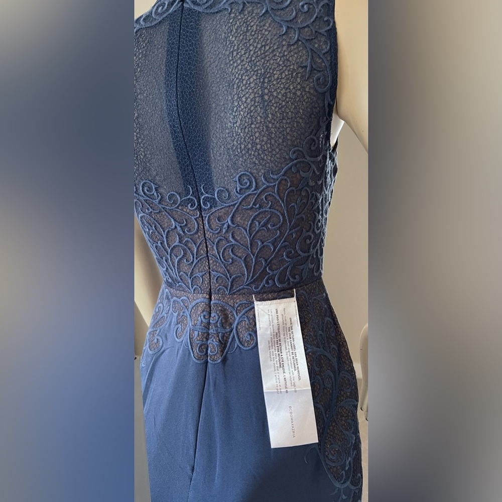 NWT BCBGMAXAZRIA Sleeveless Embroidered Lace Long Gown - Picture 12 of 14